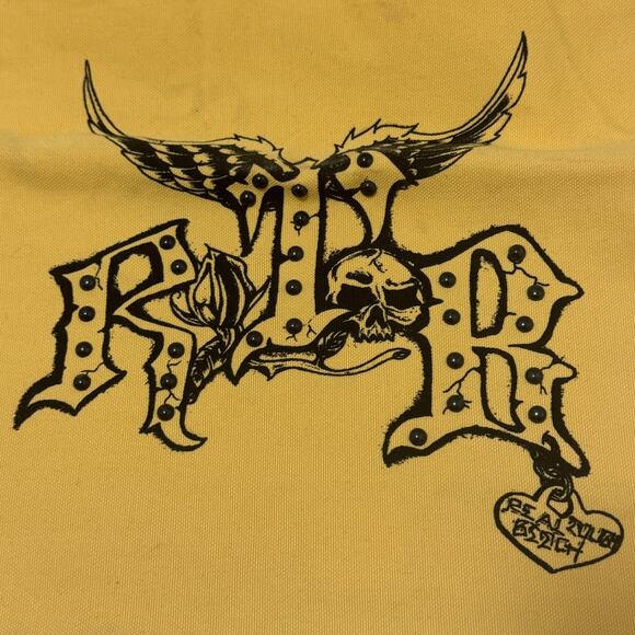 Authentic Pigment YELLOW Canvas RTB Real Tough B itch Cinch Sack Biker Backpack - Picture 4 of 4